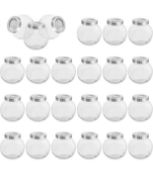 RRP £22.99 Belle Vous Round Clear Small Glass Storage Jars with Lids, 24-Pack 50ml