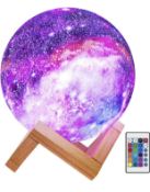 Moon Lamp Kids Night Light Galaxy Lamp 7.1" 16 Colours LED 3D Remote Control Lamp