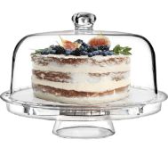 RRP £23.99 Rammento Multifunctional 5-In-1 Cake Stand and Dome Salad Punch Bowl