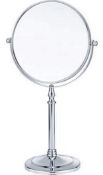 RRP £29.99 Fcya Makeup Mirror 1/20X Magnification Large Tabletop Two-Sided Swivel 7" Chrome