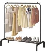 RRP £23.99 Jiuyotree Clothing Garment Rack 110cm Metal Clothes Rail with Bottom Rack
