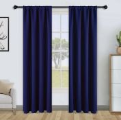RRP £23.99 Floweroom Blackout Curtains Thermal Insulated Rod Pocket Curtains, 114cm x 132cm