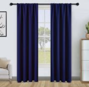 RRP £23.99 Floweroom Blackout Curtains Thermal Insulated Rod Pocket Curtains, 114cm x 132cm