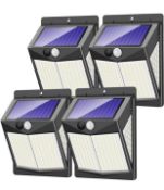 RRP £32.99 Claoner Solar Security Lights Outdoor 140LED Solar Motion Sensor Lights, 4-Pack
