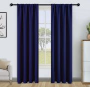 RRP £23.99 Floweroom Blackout Curtains Thermal Insulated Rod Pocket Curtains, 114cm x 132cm