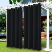 RRP £19.99 LiveGo Outdoor Patio Curtains, Blackout Waterproof Thermal Insulated Garden, 52 x 94"