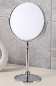RRP £29.99 Fcya Makeup Mirror 1/20X Magnification Large Tabletop Two-Sided Swivel 7" Chrome