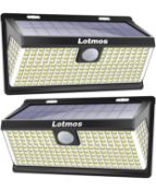 RRP £29.99 Lotmos Solar Lights Outdoor 236LED Solar Security Motion Sensor Waterproof, 2-Pack