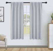 RRP £23.99 Floweroom Blackout Curtains Thermal Insulated Rod Pocket Curtains, 117cm x 137cm