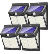 RRP £32.99 Cloaner Outdoor Lights 4-Pack 140 LED Solar Motion Sensor Security Garden Lights