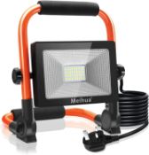 RRP £25.99 MEIHUA 35W LED Work Light 3000LM Job Site Light Plug in Folding Stand Work Light