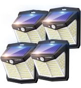 RRP £29.99 Cloaner Outdoor Lights 4-Pack 128 LED Solar Motion Sensor Security Garden Lights