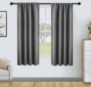 RRP £27.99 Floweroom Blackout Curtains Thermal Insulated Rod Pocket Curtains, 117 x 137cm