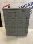 EHC Slimline Laundry Linen Basket Storage Hamper, Grey