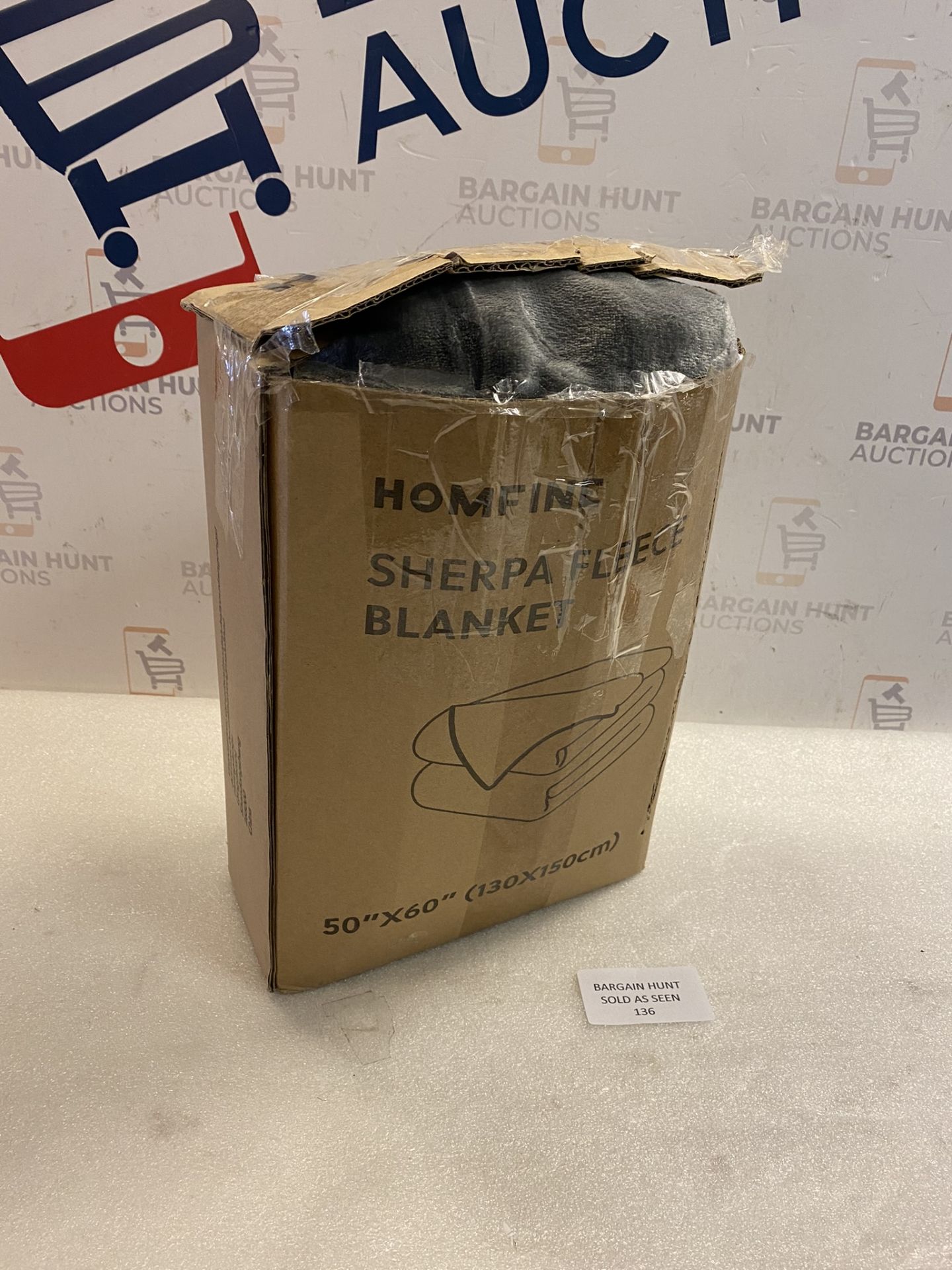 RRP £36.99 Homfine Sherpa Fleece Throw Blanket Super Soft Fluffy Reversible Throw, 130x150cm - Image 2 of 2