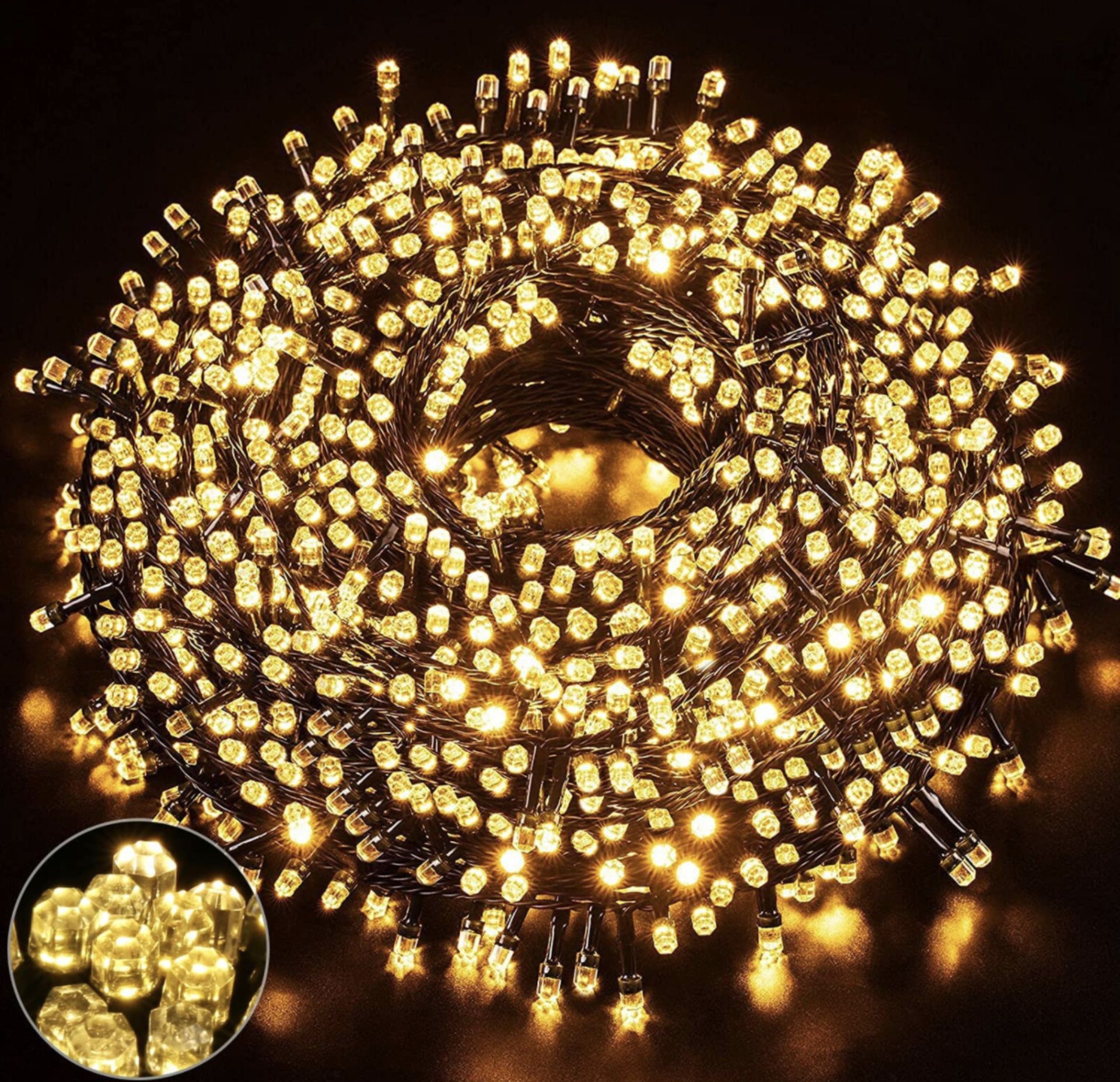 RRP £53.99 GlobaLink Outdoor Garden Lights 100M/328FT 1000LED Fairy Laights IP44 Waterproof