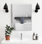 RRP £27.99 Dripex 60 x 45cm Frameless Bathroom Mirror Rectangular Polished Edge