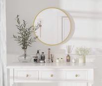 RRP £36.99 Dripex 40cm Round Mirror Wall Hanging Decorative Vanity Mirror, Gold