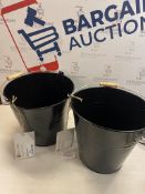RRP £40 Set of 2 x Valiant Fireside Metal Coal Bucket
