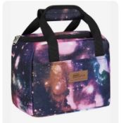 Buringer Cute Insulated Lunch Bag Box Cooler Tote with Front Pocket, Starry Night