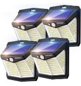 RRP £29.99 Cloaner Outdoor Lights 4-Pack 128 LED Solar Motion Sensor Security Garden Lights