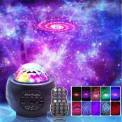 RRP £24.99 LED Night Light Projector, 3 in 1 LED Galaxy Starry Light Ocean Wave Projector