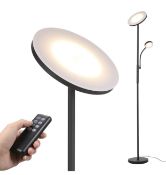 RRP £89.99 Tomshine Uplighter Floor Lamp Dimmable Rotatable 2 Lights Remote Control Lamp