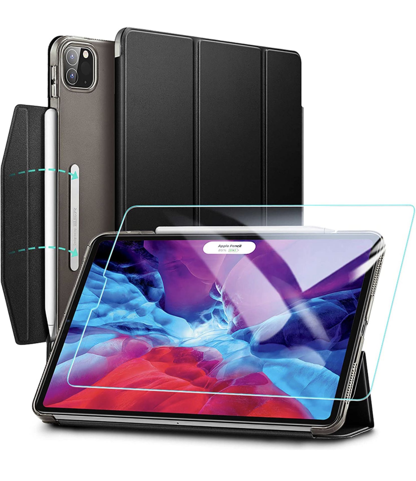 RRP £200 Set of 10 x ESR Case for iPad Pro 12.9 with Tempered Glass Screen Protector Trifold Smart