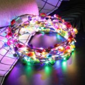 RRP £75 Set of 5 x 4-Pieces LED Flower Headband Rose Crown Luminous 10LED Hair Bands