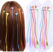RRP £96 Set of 8 x 12-Pieces Hair Extensions with Colourful Clips Synthetic Hair Pieces