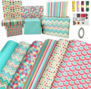 RRP £70 Set of 10 x Wrapping Paper Sheets-Birthday Paper Set Included 6 Gift Wrap Papers