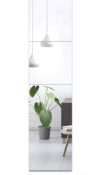 RRP £26.99 Evenlive Full Length Mirror Tiles 30cm x 30cm 4-Pack Self Adhesive Real Glass Mirrors