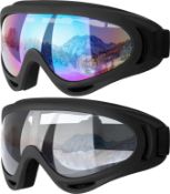RRP £33 Set of 3 x COOLOO Ski Goggles, 2-Pack Skiing Snowboard Goggles for Kids Men & Women