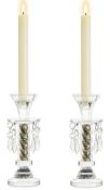 RRP £20.99 Romadedi Candlestick Holder Crystal Glass Set of 2 Candle Holders, 20cm