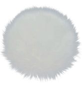 RRP £24 Set of 3 x Smin Soft Faux Sheepskin Round Shaggy Area Rug White Fluffy Mini, 12-Inch