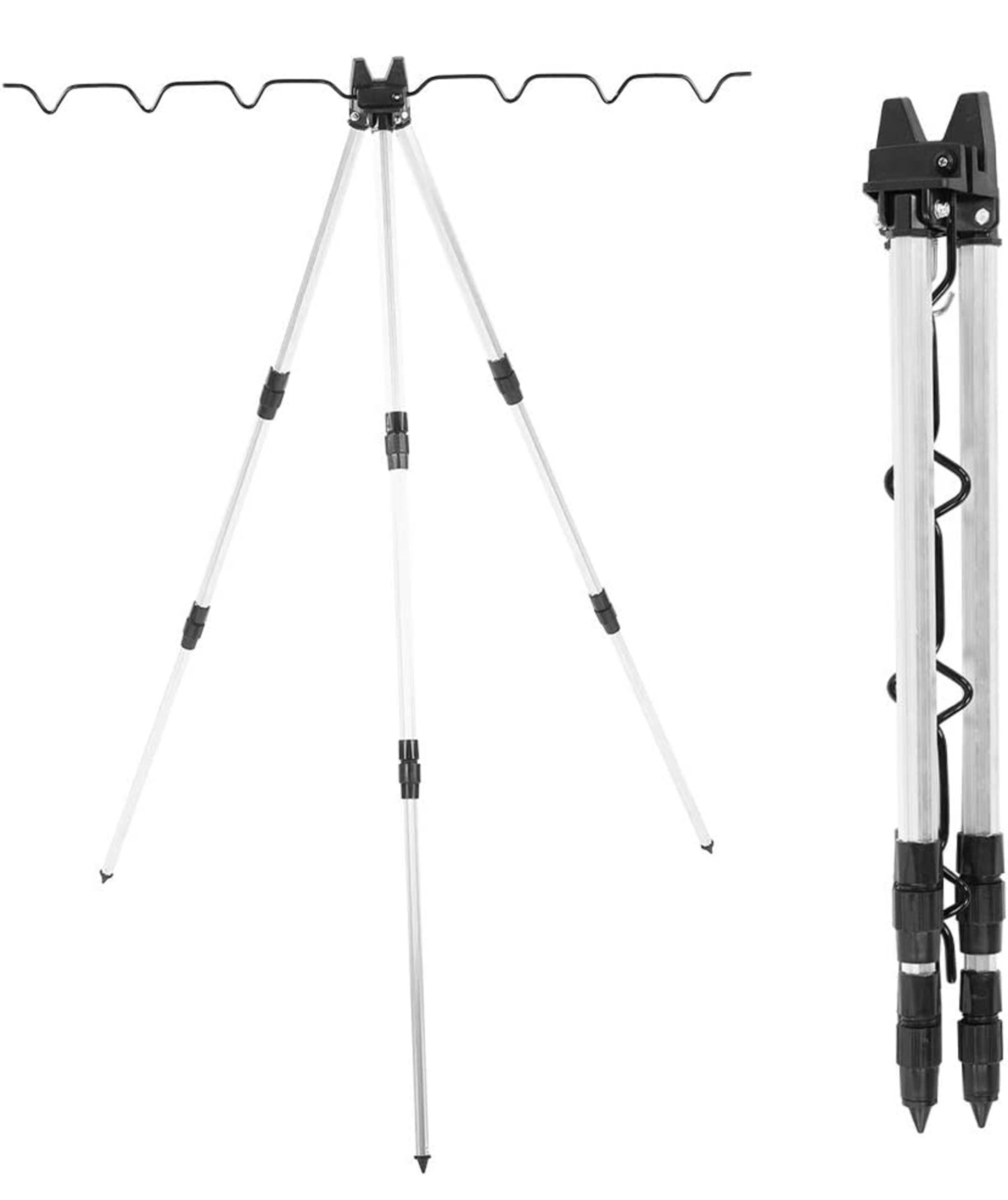 Kinberry Telescopic Aluminium Alloy Fishing Rods Folding Tripod Stand Holder