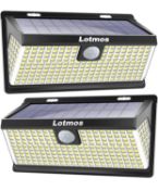 RRP £29.99 Lotmos Solar Lights 2-Pack LED Solar Motion Sensor Security Garden Lights