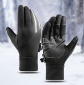 RRP £30 Set of 2 x Cycling Gloves Winter Gloves Touch Screen Bike Gloves Anti-slip Thermal
