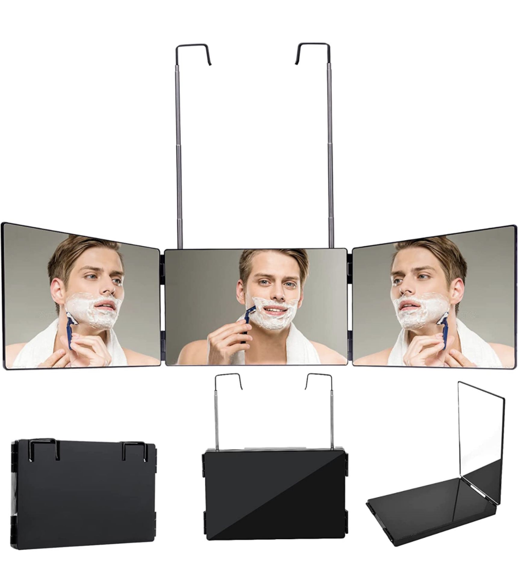 RRP £28.99 3-Way Mirror 360 Mirror Self Hair Cut Portable Illuminated Bathroom Mirror