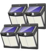 RRP £32.99 Cloaner Solar Security Outdoor Lights 4-Pack LED Motion Sensor Garden Lights