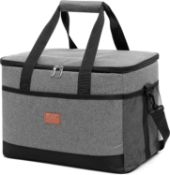 Soft Cooler Bag, 33L Large Capacity Insulated Picnic Lunch Bag Box, Foldable Thermal Food Bag