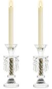 RRP £20.99 Romadedi Candlestick Holder Crystal Glass Set of 2 Candle Holders, 20cm