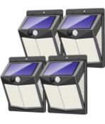 RRP £29.99 Lotmos Solar Lights 4-Pack LED Solar Motion Sensor Security Garden Lights