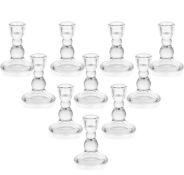RRP £26.99 Romadedi Glass Candle Holder for Candlestick 10Pcs Clear Candle Holders