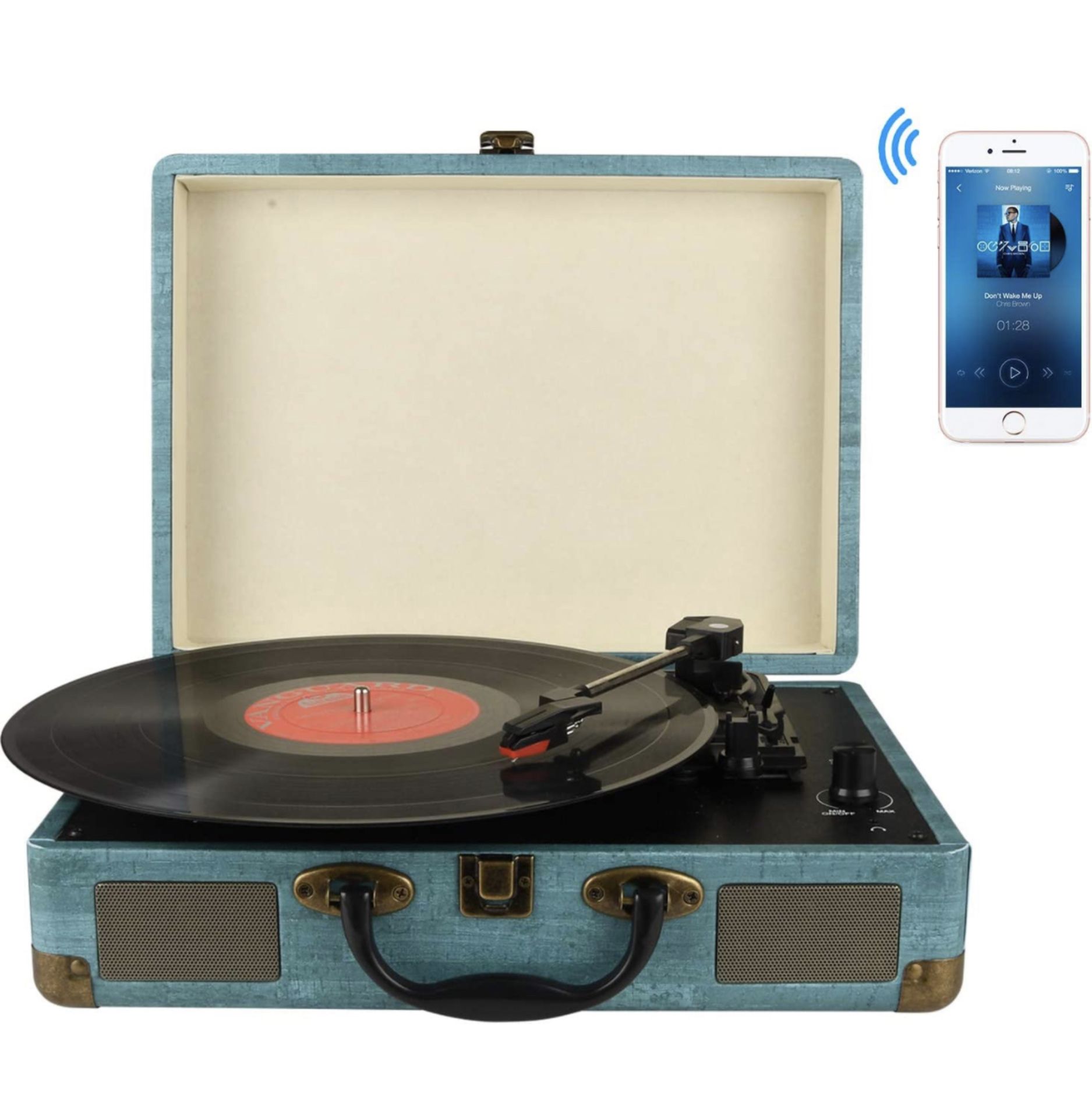 RRP £44.99 Mersoco Vinyl Record Player Belt Drive Vintage Record Player Bluetooth Turntable