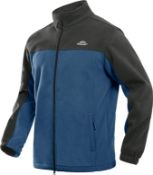RRP £36.99 Lacsinmo Men's Fleece Jacket Zip Up Warm Windbreaker Outdoor Hiking Sport, M