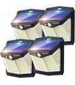 RRP £29.99 Cloaner Solar Security Outdoor Lights 4-Pack LED Motion Sensor Garden Lights