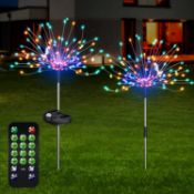 Set of 4 x Solar Lights Outdoor Garden FOOING 2PCS Solar Firework Lights Motion Sensor Lights