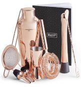 RRP £29.99 Beautify BTFY Rose Gold Cocktail Shaker Set Copper Stainless Steel in Gift Box