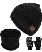 CestMall Bluetooth Music Hat Set with Gloves & Scarf USB Rechargeable Cap RRP £17.99
